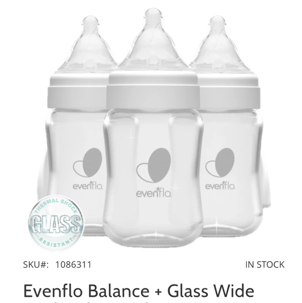 Evenflo Balance + Glass Wide Neck Baby Bottles
