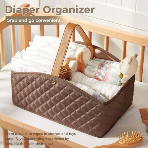 RSENFREMIOR Baby Diaper Caddy Organizer Baby Room Storage Basket and Changing Box Stylish Nursery Storage Basket Newborn Essentials Suitable for Outdoor Use Pink