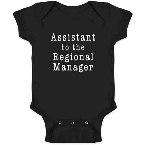 Pop Threads Assistant to The Regional Manager Funny TV Baby Toddler Kids Girl Boy T-Shirt - 6 Months - Infant | Black