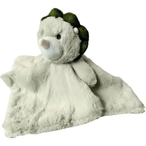 Green Dinosaur Lovey Lovie Security Blanket with Rattle