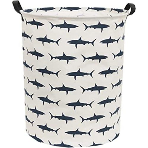 Kids Laundry Hamper,Canvas Shark Hamper Collapsible Boys Storage Baskets for Boys Room Decor,Nursery Hamper,Toy Organizer,(Shark)