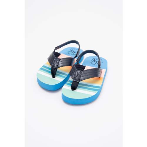 Blue Striped Flip Flops with Backstrap