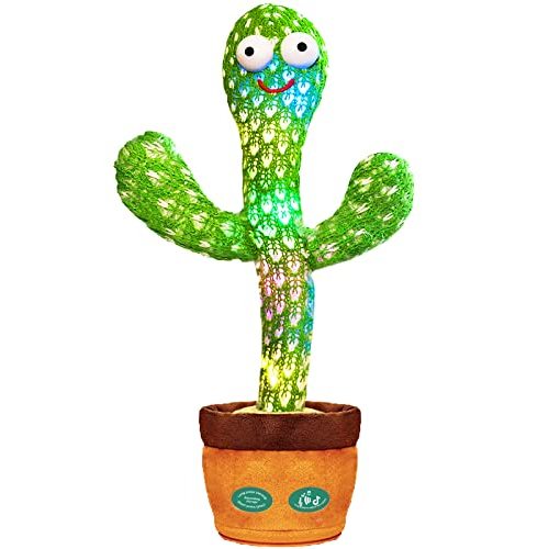 Keculf Talking Cactus Baby Toys, Singing Cactus Toy Cactus,Mimicking Cactus Toy for Babies Smart Cactus Toy, Repeats What You say