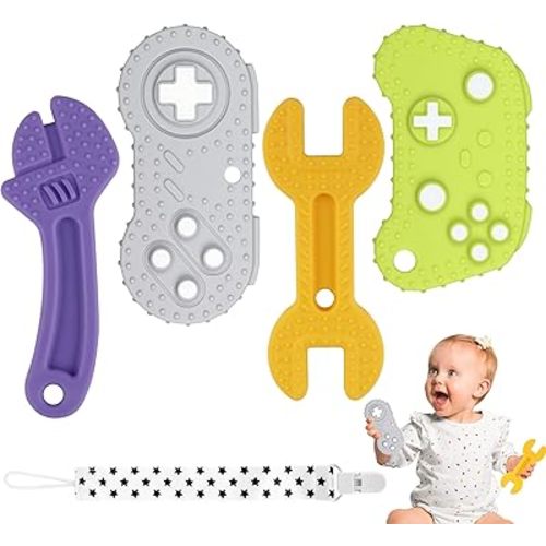 Chuya Baby Teething Teether Toys for Infant Toddlers Relief of Discomfort Soft Gums Chew Toys Silicone BPA Free
