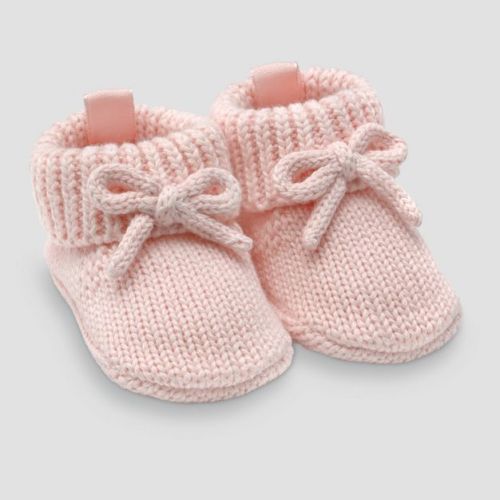 Carter's Just One You® Baby Girls' Knitted Bow Crew Slippers - Pink Newborn
