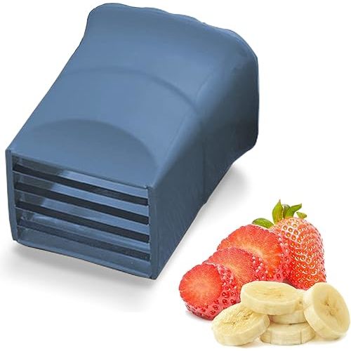 Cup Slicer - [NEW] Fruit Slicers Cup Egg Slicer, Stainless Steel Banana Strawberry Cutter, Quickly Making Soft Fruits, Vegetables Cutting Kitchen Gadget (Blue)