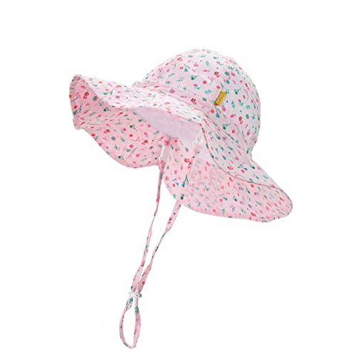 DASMINI Baby Girls Sun Hat Cute Flower Toddler Summer Outdoor Infant Beach Wide Brim Flowers and tie dye