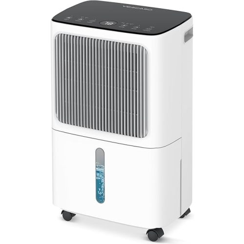 Dehumidifier for Basement with Drain Hose Max 34 Pint, VEAGASO 2500 Sq.Ft Dehumidifiers for Home, Large Room, Bathroom, Three Operation Modes, Intelligent Humidity Control, Dry Clothes, 24HR Timer