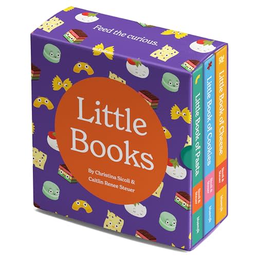 Little Books Culinary Collection Future Foodie 3 Board Book Box Set Pasta Cookies Cheese Phonics and Rhymes Baby Shower Gift 0-12 Months Toddler Book Ages 1-4 Years