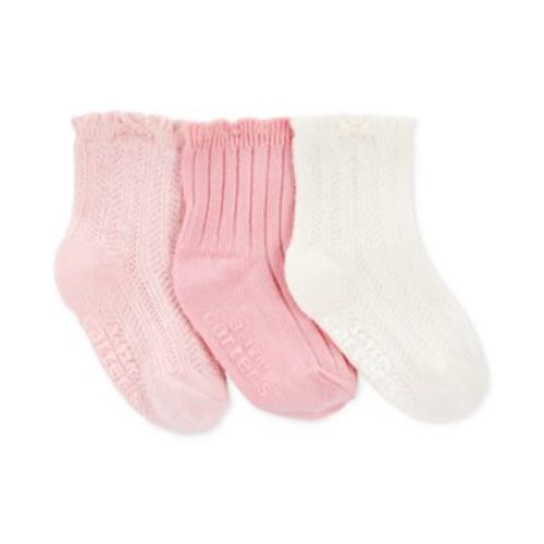 Baby Girls 3-Pk. Pointelle Socks- 0-3 M