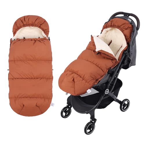 Winter Stroller Footmuff, Waterproof Baby Sleeping Bag, Lambswool