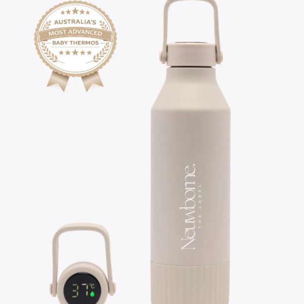 Neuwborne Formula Feeding Thermos | Keeps Water Warm 12H – Smart Temp Display - Cream – Neuwborne the label