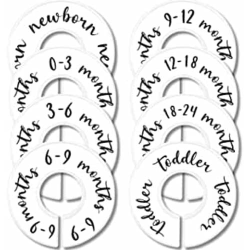 Baby Closet Dividers (Original) by Eli with Love – Set of 8 Baby Closet Size Dividers – Ideal Baby Clothes Dividers for Closet – Helps Organize Nursery Closet Hangers by Size/Age