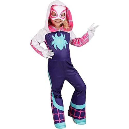 Size small. Marvel Toddler Ghost Spider Costume, Girls Spider-Man and His Amazing Friends Gwen Stacy Kids Costume - Officially Licensed