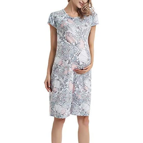 GINKANA Maternity Labor Delivery Hospital Gown Breastfeeding Nursing Nightgown Nursing Nightdress
