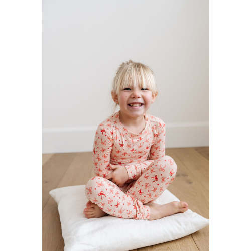 PJ Set in Hearts & Bows - size 3-6M