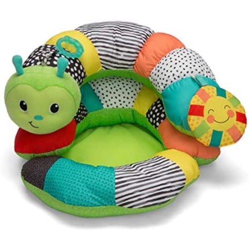 Infantino Prop-A-Pillar Tummy Time & Seated Support - Pillow Support for Newborn and Older Babies, with Detachable Support Pillow and Toys, for Development of Strong Head and Neck Muscles Green