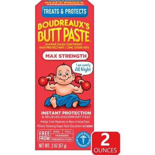 Boudreaux's Butt Paste Baby Diaper Rash Cream Maximum Strength - 2oz