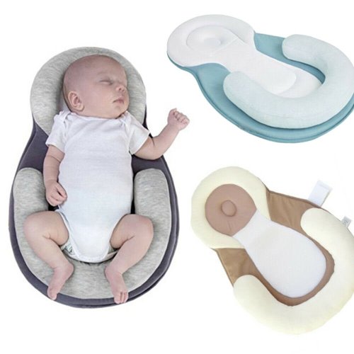 Portable Baby Pillow Sleep Cushion Pad Newborn Crib Nest Bed Mattress Breathable