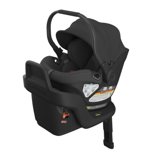 UPPAbaby Aria Lightweight Infant Car Seat/Just Under 6 lbs for Easy Portability/Base with Load Leg + Infant Insert Included/Direct Stroller Attachment/Jake (Charcoal/Black Leather)