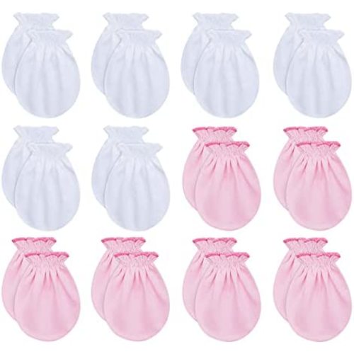 RATIVE No Scratch Mittens and Caps 100% Cotton for Newborn Baby 0-6 Months Boys Girls