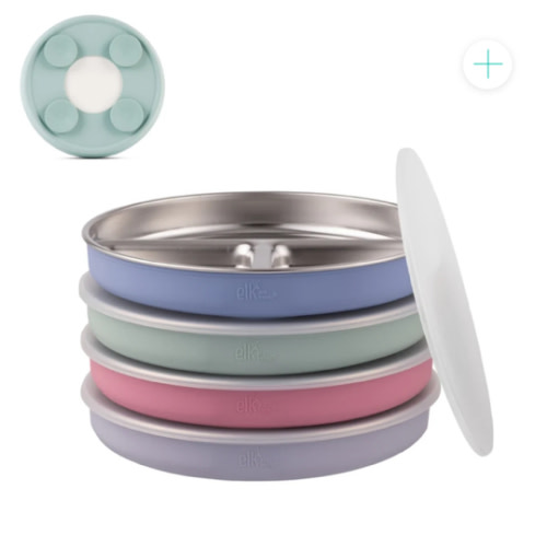 7.8" Stainless Steel Divided Plates with Suction Sleeve