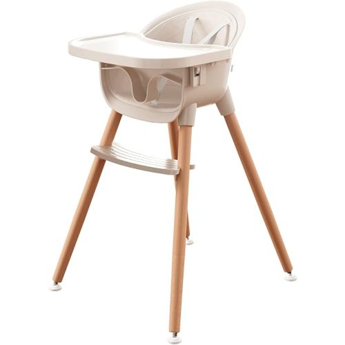 Fodoss 3-in-1 Wooden High Chair for Babies and Toddlers,Convertible Easy Clean Infant Highchair,Silla Modern Design para Comer De Bebe