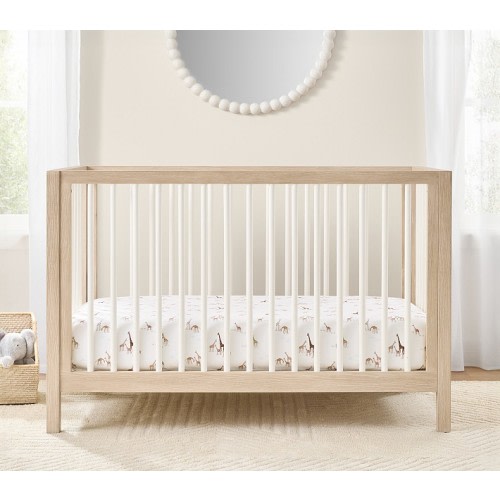 Kendall All Spindle Crib, White/Blonde | Pottery Barn Kids