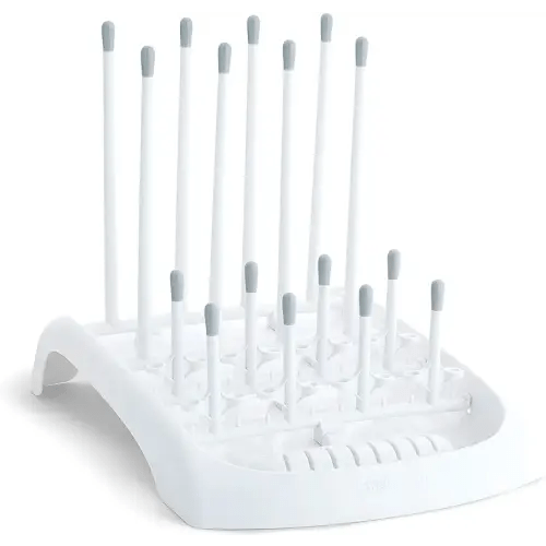 Munchkin Foldable Baby Bottle Drying Rack, White/Grey