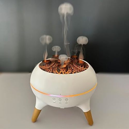 Essential Oil Diffuser by JOYFULNEST CO. – Dancing Jellyfish Aromatherapy Diffuser with 7 LED Lights, 2 Mist Modes, Remote Control and Auto-Off Timer for Bedroom, Office, & Home Décor, Humidifier