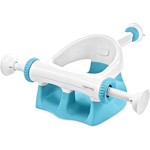 Summer by Ingenuity My Bath Seat for Sit-Up Baby Bathing, Sure & Secure Suction Cups, ASTM Safety Tested & Approved, Backrest for Assisted Sitting, Easy Setup & Storage, Aqua
