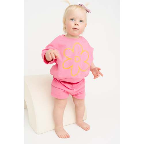 Fuchsia Flower Shorts Set