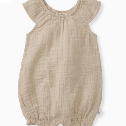 Dotted Muslin Organic Baby Girl Bubble Romper – Burt's Bees Baby