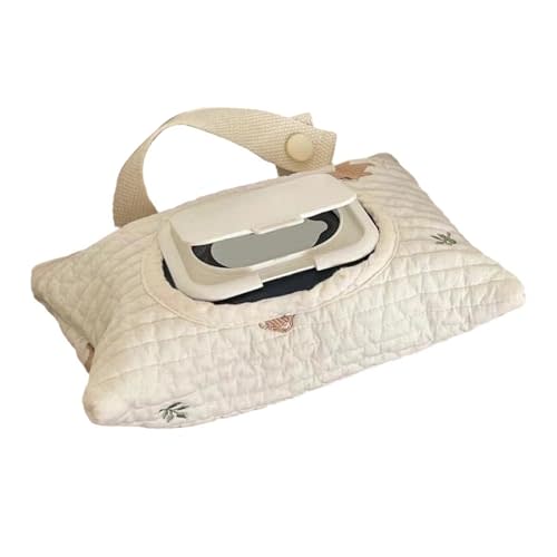 XZQYDS Portable Baby Wipe Bag Strollers Tissue Bag with Lanyard, Reusable Cotton Tissue Holder Case for Stroller and Car