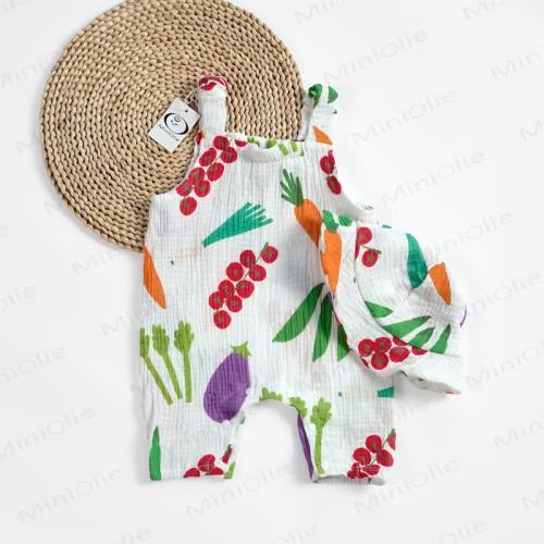 Baby Girl Different Vegetables Romper with Hat