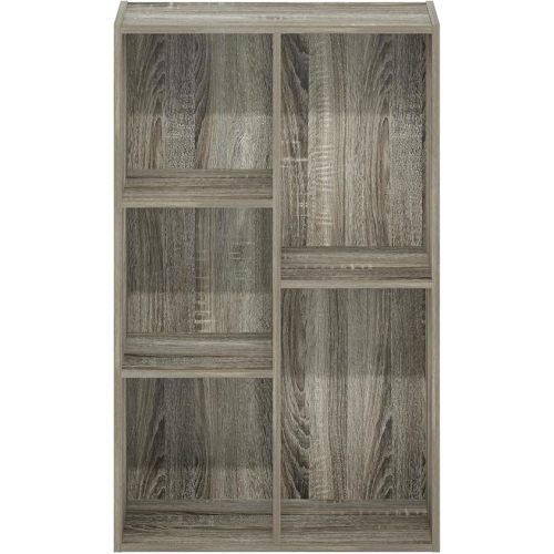 Furinno Luder 5-Cube Reversible Open Shelf, French Oak