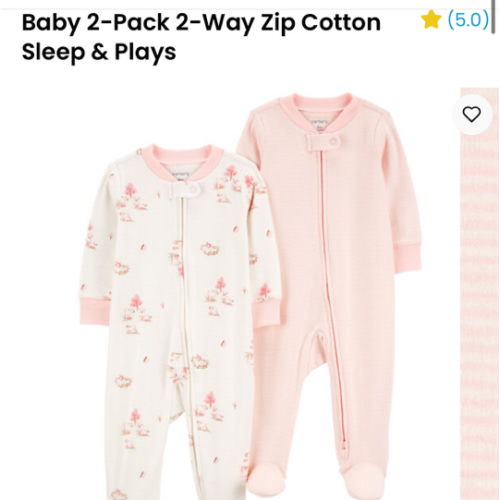Baby 2-Pack 2-Way Zip Cotton Sleep & Plays