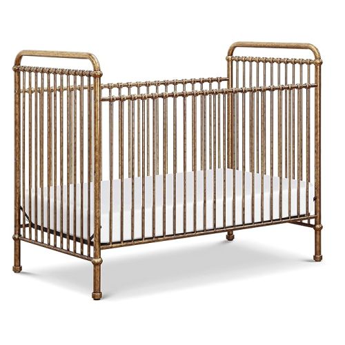 NAMESAKE Abigail 3-in-1 Convertible Baby Crib (Gold) - GREENGUARD Gold Certified - Convertible Crib to Toddler Bed and Daybed - Baby Bed w/ 4 Adjustable Heights - Vintage Baby Crib Convertible