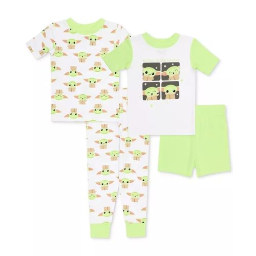 Star Wars The Mandalorian Baby Yoda Boys 4 Piece Cotton Pajamas Set, 18 Months