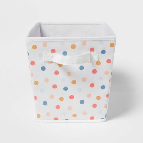 Large Polka Dot Kids' Fabric Bin - Pillowfort™