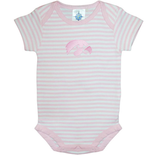 Iowa Hawkeyes Infant Pink Striped Onsie