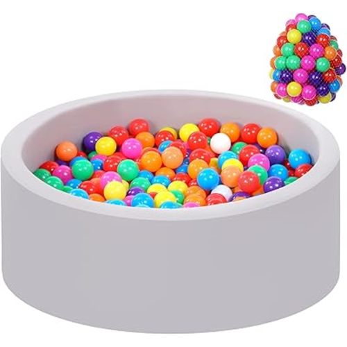 Foam Ball Pit for Toddlers with 100 Balls, Large Baby Ball Pit for Babies with Soft Memory Sponge, Indoor Outdoor Baby Playpen, Kids Play Ball Pool