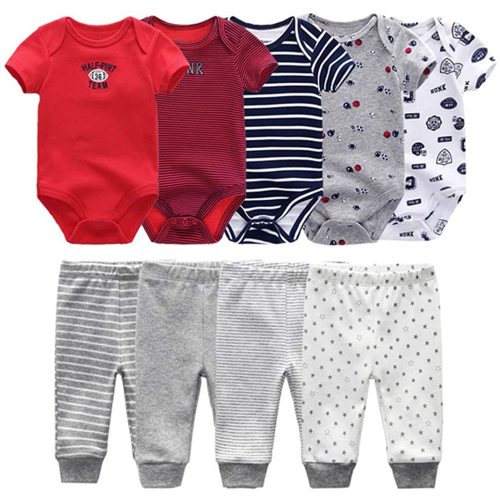 Baby Layette Set Baby Boys' 9-Piece Bodysuits Pants Set Toddler Girl Boy Unisex Baby Gift Sets