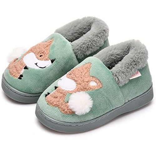 Ainikas Toddler Boys Girls Slippers Fluffy Little Kids House Slippers Warm Fur Cute Animal Home Slipper
