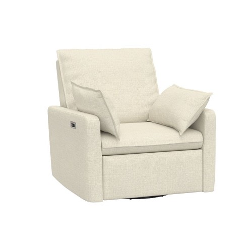 Paxton Pillow Power Recliner Performance Basketweave Slub Oatmeal