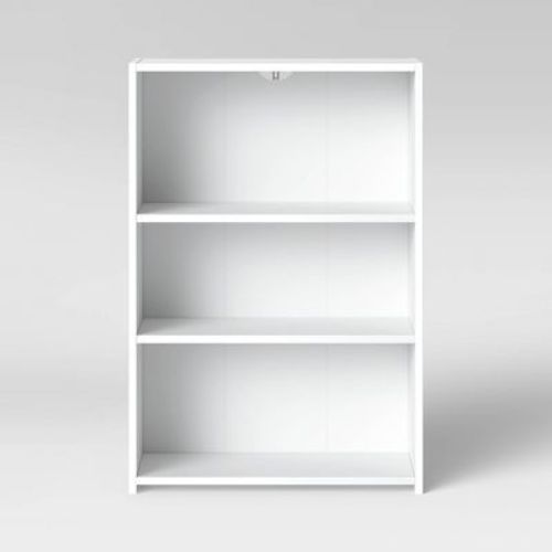 3 Shelf Bookcase Black - Room Essentials™: Modern Style, Wood Composite, Open Shelving Storage