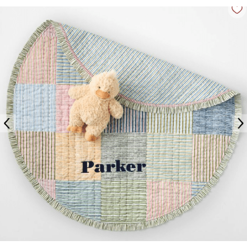 Block Print Quilted Play Mat, Patchwork Stripe