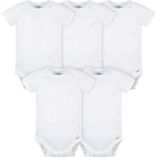 Gerber Unisex-Baby 5 Pack Onesies Multi-packs Bundle Interlock 180 Gsm