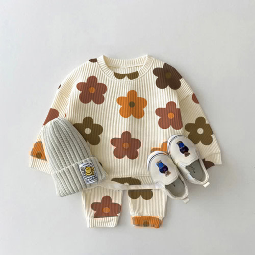 Baby Toddler Floral Waffle 2-piece Set
