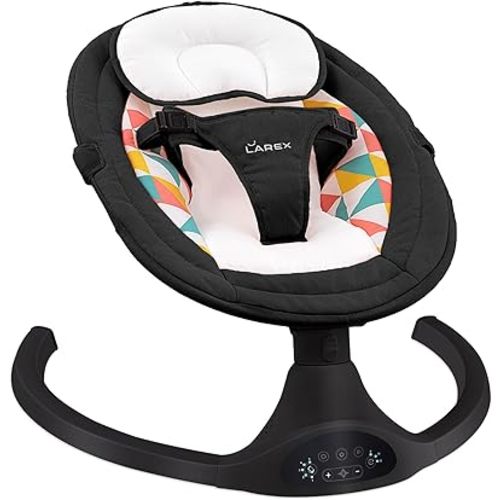 LAREX Baby Swings Electric Baby Swing Bluetooth Infant Swing Portable Rocker with 5 Speeds, 1 Seat Position, Remote Control, Black